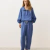 Half-Zip Sweatshirt with Front Pocket, Lyocell and 24% Linen Blend Half-Zip Sweatshirt with Front Pocket, Lyocell and 24% Linen Blend