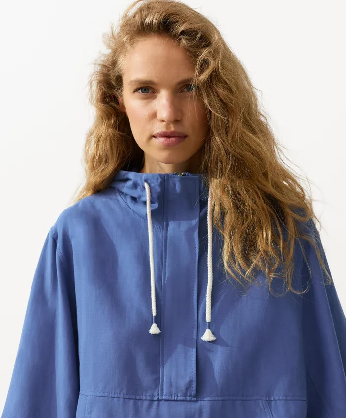Half-Zip Sweatshirt with Front Pocket, Lyocell and 24% Linen Blend Half-Zip Sweatshirt with Front Pocket, Lyocell and 24% Linen Blend