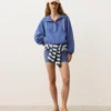 Half-Zip Sweatshirt with Front Pocket, Lyocell and 24% Linen Blend Half-Zip Sweatshirt with Front Pocket, Lyocell and 24% Linen Blend