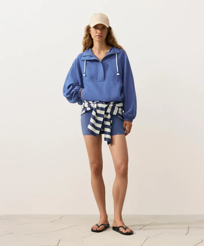 Half-Zip Sweatshirt with Front Pocket, Lyocell and 24% Linen Blend Half-Zip Sweatshirt with Front Pocket, Lyocell and 24% Linen Blend