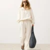 Half-Zip Sweatshirt with Front Pocket, Lyocell and 24% Linen Blend Half-Zip Sweatshirt with Front Pocket, Lyocell and 24% Linen Blend