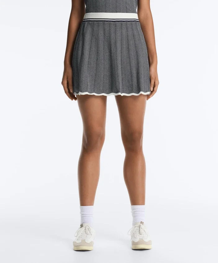 Herringbone Knit High Rise Seamless Skirt Herringbone Knit High Rise Seamless Skirt
