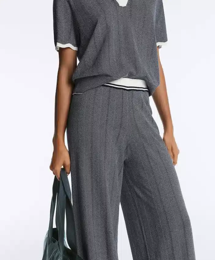 Herringbone Knit Straight-Leg Trousers Herringbone Knit Straight-Leg Trousers