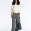 Herringbone Knit Straight-Leg Trousers Herringbone Knit Straight-Leg Trousers
