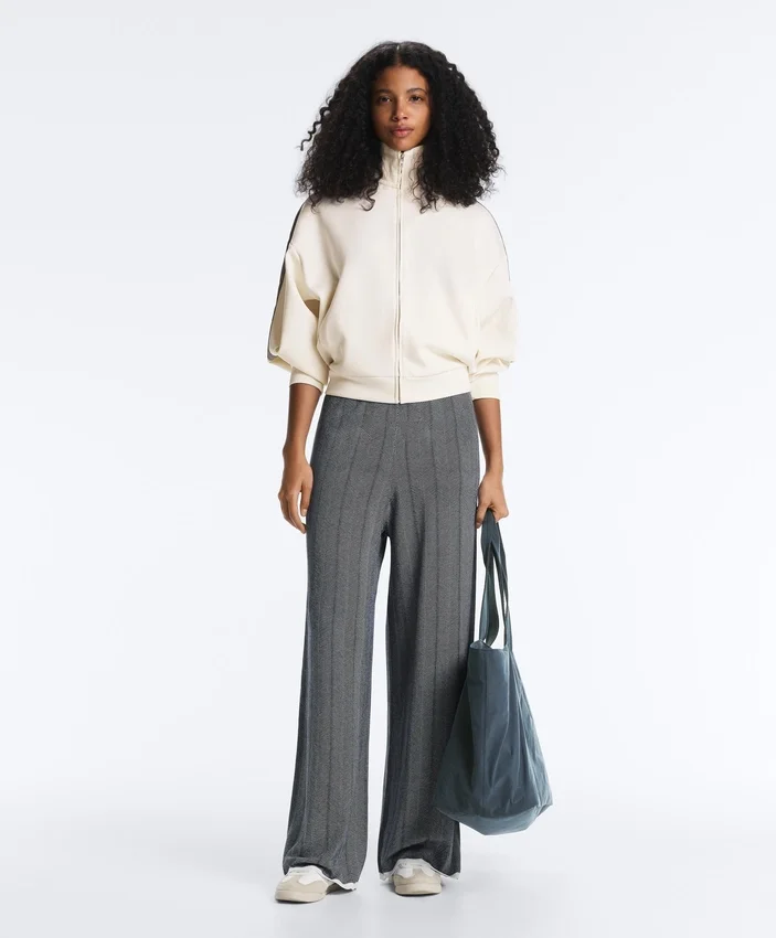 Herringbone Knit Straight-Leg Trousers Herringbone Knit Straight-Leg Trousers