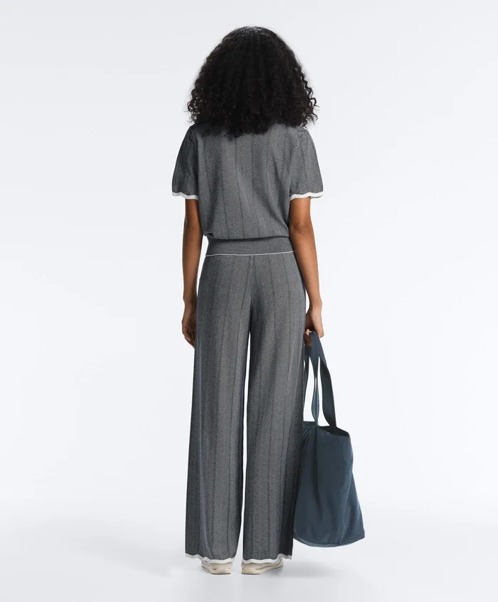 Herringbone Knit Straight-Leg Trousers Herringbone Knit Straight-Leg Trousers