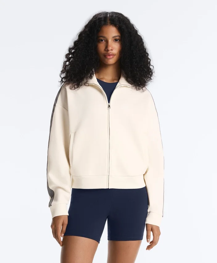 Herringbone Side Tape Piqué Cotton Jacket Herringbone Side Tape Piqué Cotton Jacket