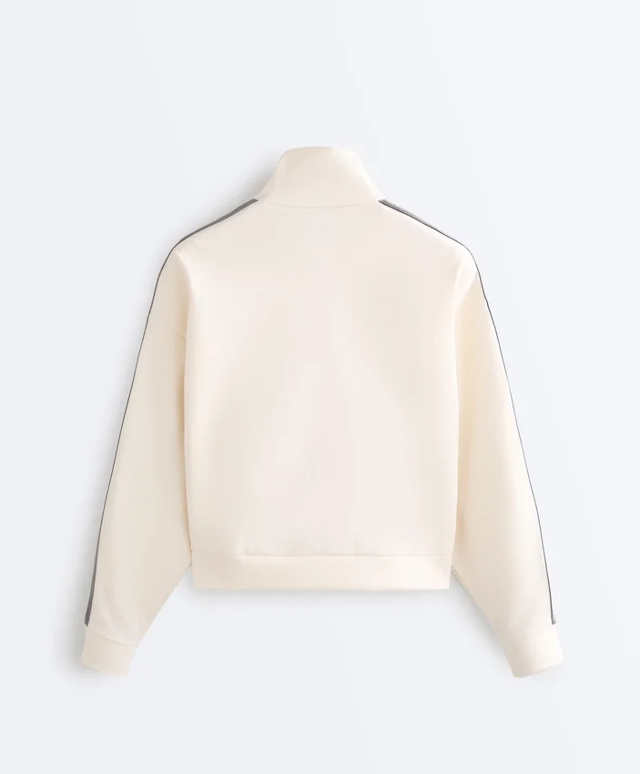 Herringbone Side Tape Piqué Cotton Jacket Herringbone Side Tape Piqué Cotton Jacket
