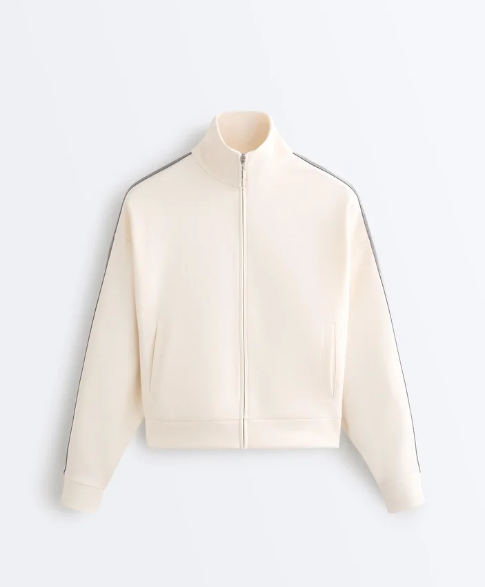 Herringbone Side Tape Piqué Cotton Jacket Herringbone Side Tape Piqué Cotton Jacket