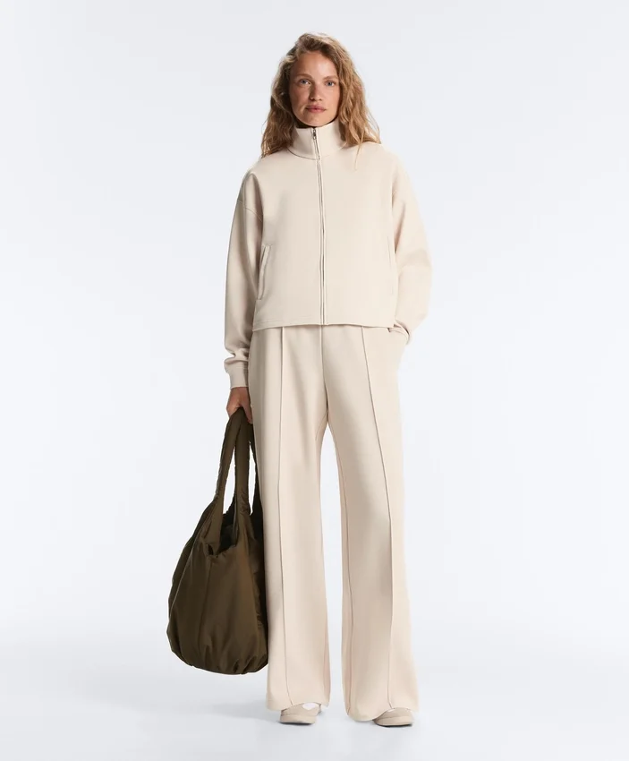 High Collar Pique Jacket with Cotton High Collar Pique Jacket with Cotton