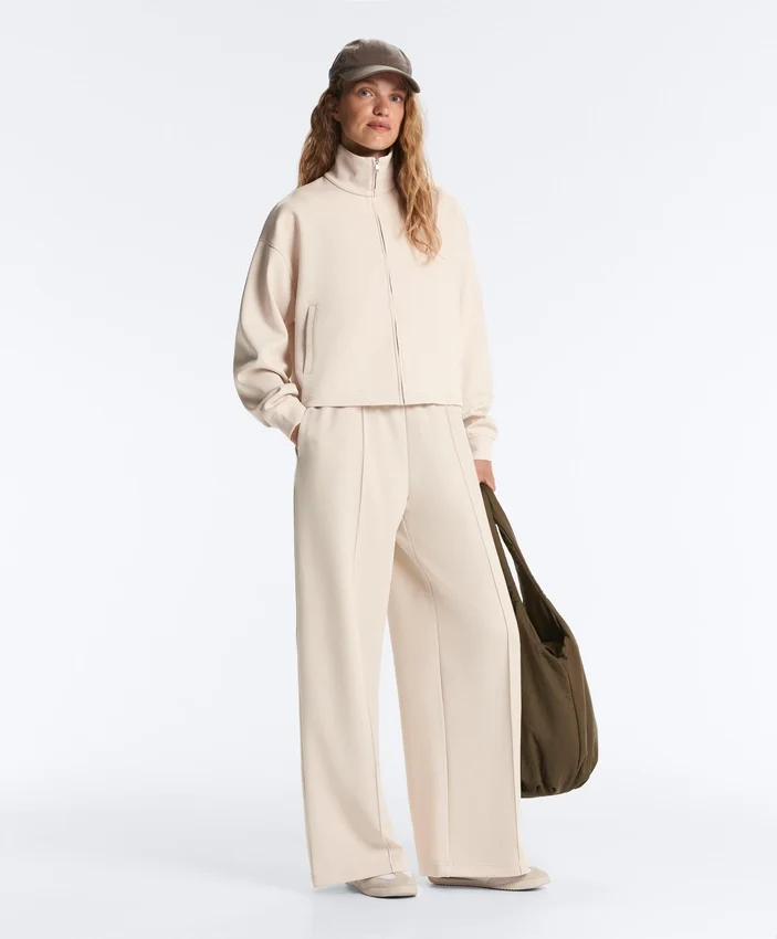 High Collar Pique Jacket with Cotton High Collar Pique Jacket with Cotton