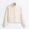 High Collar Pique Jacket with Cotton High Collar Pique Jacket with Cotton