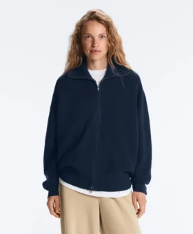 High Neck Knit Jacket