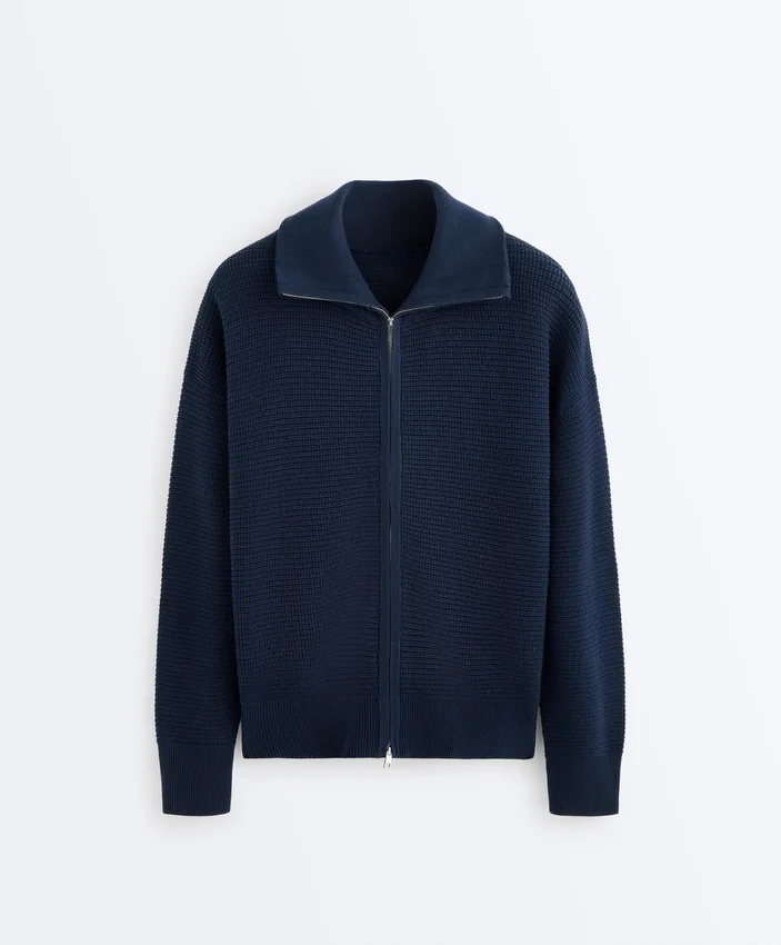 High Neck Knit Jacket High Neck Knit Jacket