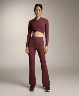 High-Rise Comfortlux Rib Flare Trousers