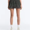 High Rise Compressive Check Balloon Mini Skirt High Rise Compressive Check Balloon Mini Skirt