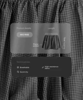 High Rise Compressive Check Balloon Mini Skirt
