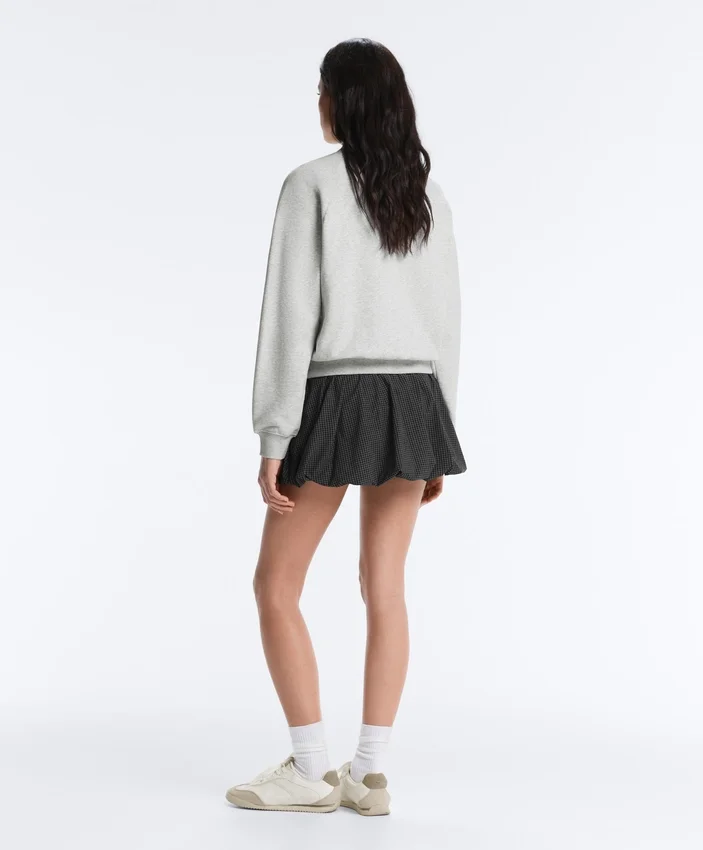 High Rise Compressive Check Balloon Mini Skirt High Rise Compressive Check Balloon Mini Skirt