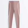 High-Rise Compressive Core-Control Ankle-Length Leggings with Contrast Details High-Rise Compressive Core-Control Ankle-Length Leggings with Contrast Details
