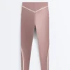 High-Rise Compressive Core-Control Ankle-Length Leggings with Contrast Details High-Rise Compressive Core-Control Ankle-Length Leggings with Contrast Details