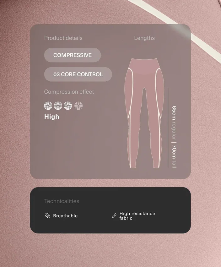 High-Rise Compressive Core-Control Ankle-Length Leggings with Contrast Details High-Rise Compressive Core-Control Ankle-Length Leggings with Contrast Details