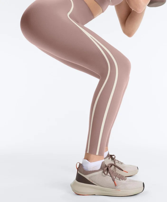 High-Rise Compressive Core-Control Ankle-Length Leggings with Contrast Details High-Rise Compressive Core-Control Ankle-Length Leggings with Contrast Details