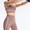High-Rise Compressive Core-Control Ankle-Length Leggings with Contrast Details High-Rise Compressive Core-Control Ankle-Length Leggings with Contrast Details