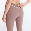 High-Rise Compressive Core-Control Ankle-Length Leggings with Contrast Details High-Rise Compressive Core-Control Ankle-Length Leggings with Contrast Details