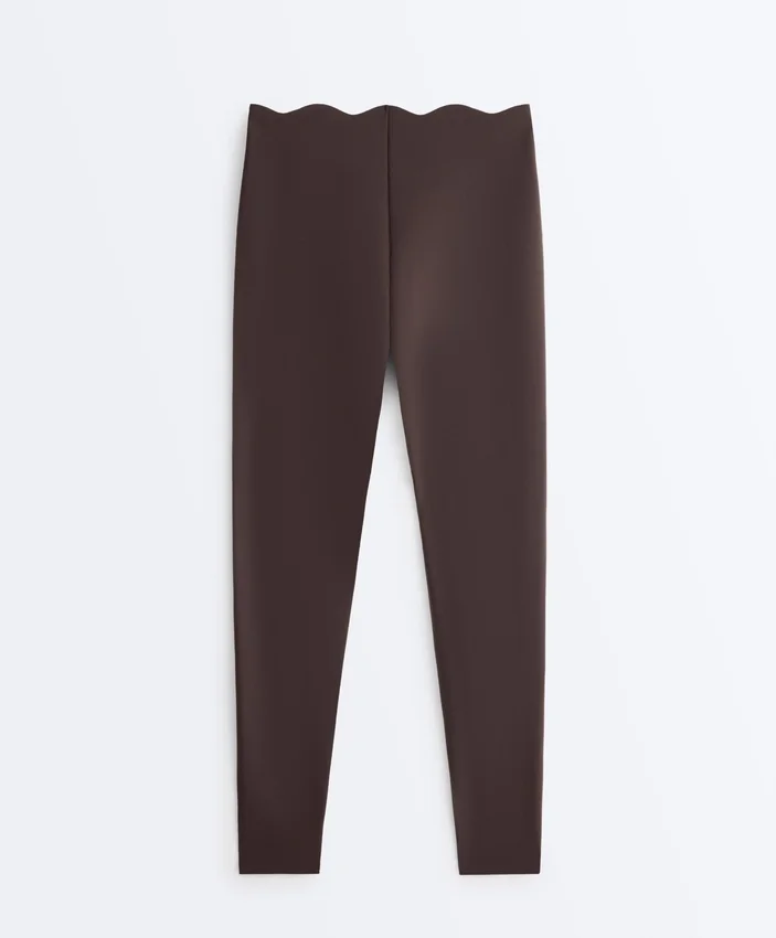 High-Rise Compressive Core Control Ankle-Length Leggings with Wave Detail High-Rise Compressive Core Control Ankle-Length Leggings with Wave Detail