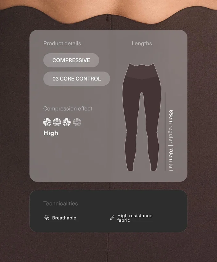 High-Rise Compressive Core Control Ankle-Length Leggings with Wave Detail High-Rise Compressive Core Control Ankle-Length Leggings with Wave Detail