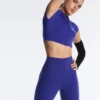 High Rise Compressive Reflective Ankle-Length Leggings High Rise Compressive Reflective Ankle-Length Leggings