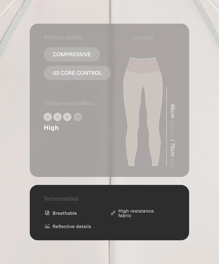 High-Rise Compressive Reflective Core Control Ankle-Length Leggings High-Rise Compressive Reflective Core Control Ankle-Length Leggings