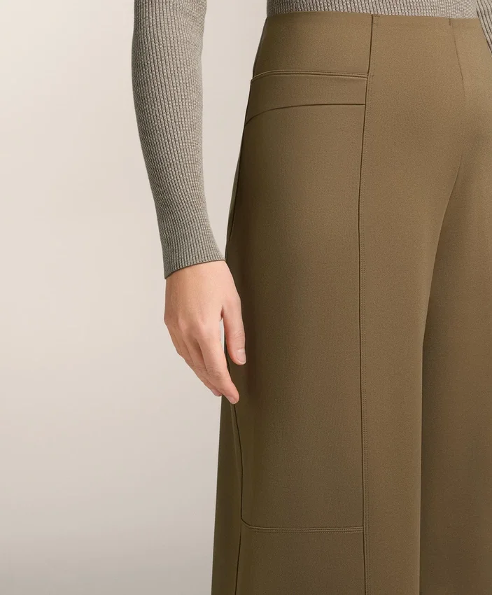 High Rise Neoprene-Effect Straight-Leg Trousers High Rise Neoprene-Effect Straight-Leg Trousers