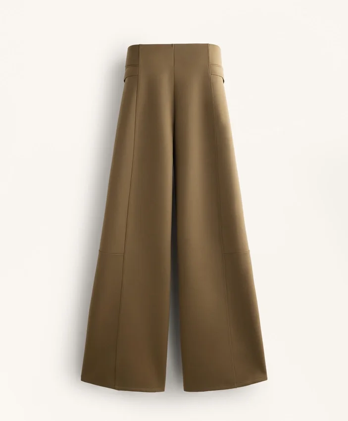 High Rise Neoprene-Effect Straight-Leg Trousers High Rise Neoprene-Effect Straight-Leg Trousers