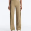 High Rise Neoprene-Effect Straight-Leg Trousers with Piping High Rise Neoprene-Effect Straight-Leg Trousers with Piping