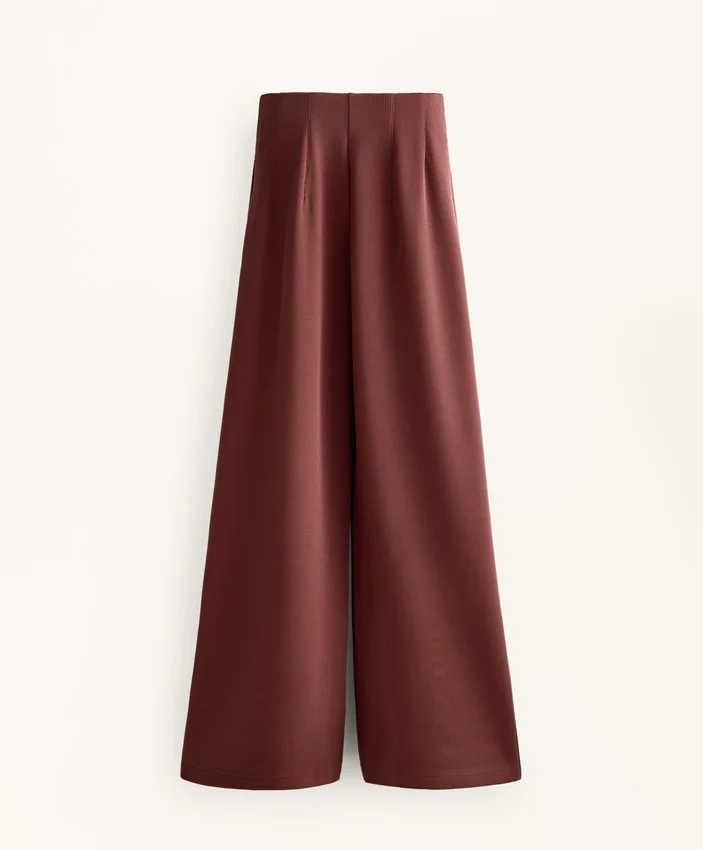 High Rise Rib Trousers with Soft Touch Modal High Rise Rib Trousers with Soft Touch Modal