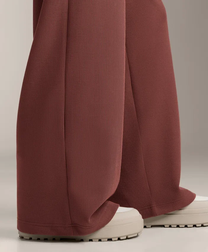 High Rise Rib Trousers with Soft Touch Modal High Rise Rib Trousers with Soft Touch Modal