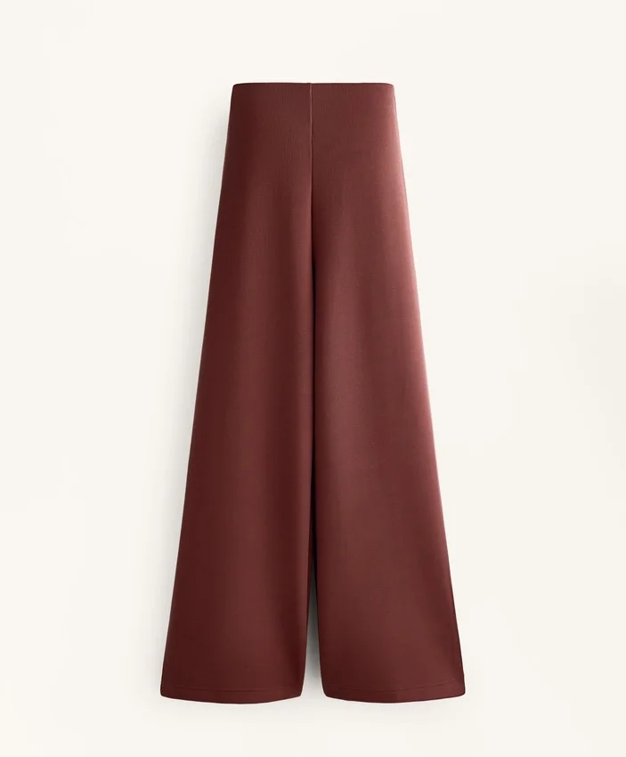 High Rise Rib Trousers with Soft Touch Modal High Rise Rib Trousers with Soft Touch Modal