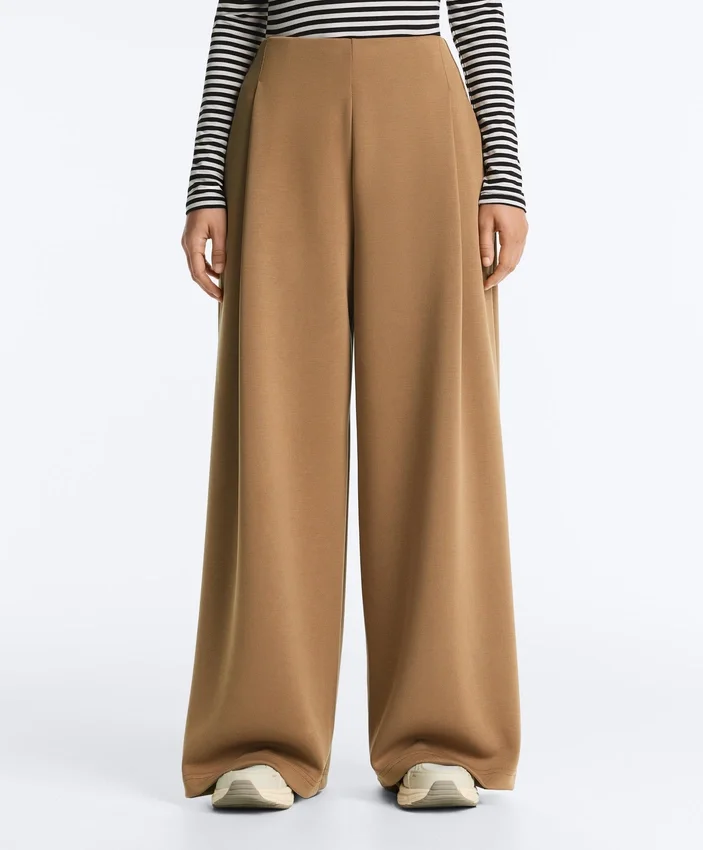 High Rise Twill Wide-Leg Trousers with Pleats High Rise Twill Wide-Leg Trousers with Pleats