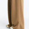 High Rise Twill Wide-Leg Trousers with Pleats High Rise Twill Wide-Leg Trousers with Pleats