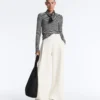 High Rise Twill Wide-Leg Trousers with Pleats High Rise Twill Wide-Leg Trousers with Pleats
