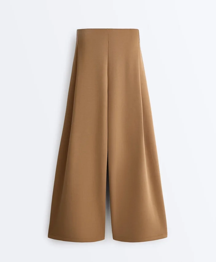 High Rise Twill Wide-Leg Trousers with Pleats High Rise Twill Wide-Leg Trousers with Pleats