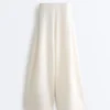 High Rise Twill Wide-Leg Trousers with Pleats High Rise Twill Wide-Leg Trousers with Pleats