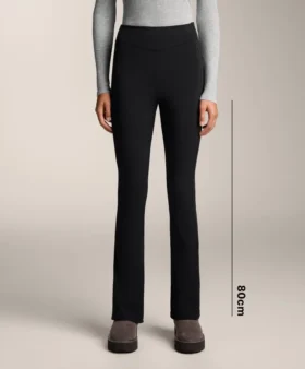 High Rise Warm Flare Trousers with Pockets
