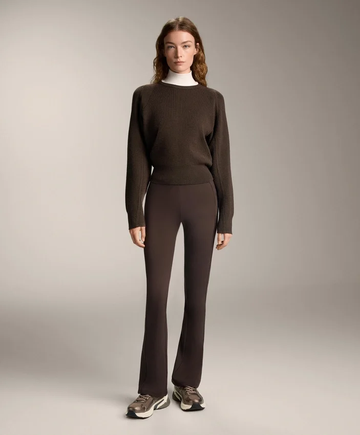 High Rise Warm Flare Trousers with Pockets High Rise Warm Flare Trousers with Pockets