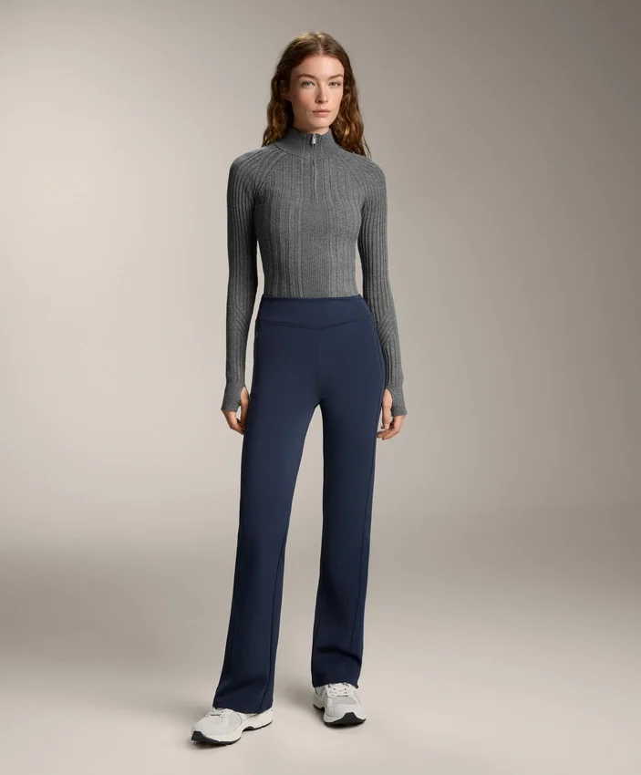 High Rise Warm Flare Trousers with Pockets High Rise Warm Flare Trousers with Pockets