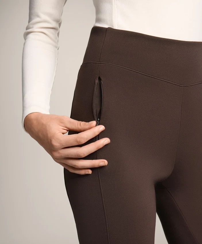 High Rise Warm Flare Trousers with Pockets High Rise Warm Flare Trousers with Pockets
