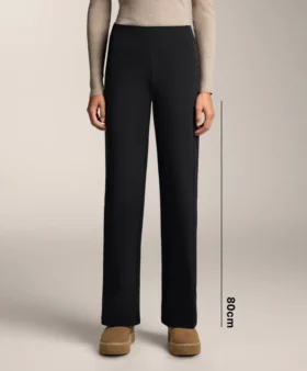 High-Rise Warm Straight-Leg Trousers