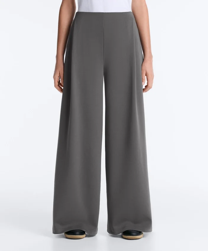 High Rise Wide-Leg Piqué Cotton Trousers High Rise Wide-Leg Piqué Cotton Trousers