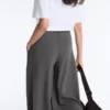 High Rise Wide-Leg Piqué Cotton Trousers High Rise Wide-Leg Piqué Cotton Trousers